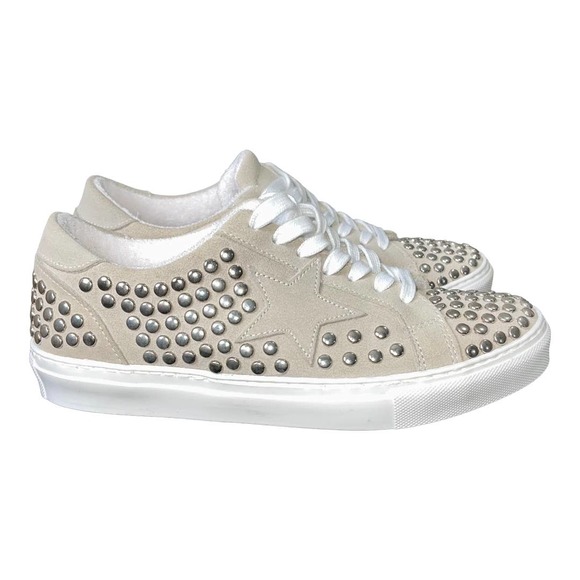 Steven by Steve Madden Tan Studded Pact-S Suede Sneakers - Picture 5 of 9